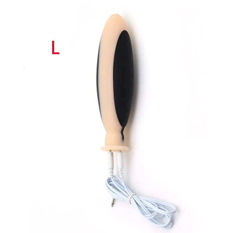 ASHBURNS Electro Shock Anal Butt Plug Electric Nipple Sucker Clamps E-stim Penis Plug Ring Cock Cage SM Chastity Couple Sex Medical Toys