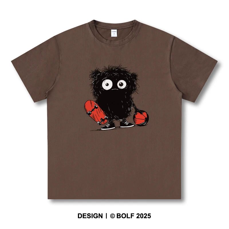 Anime Sketch Printed Men's T-Shirt 100% Cotton Oversized Kawaii Graphic Tees for Men Cute Japanese Streetwear