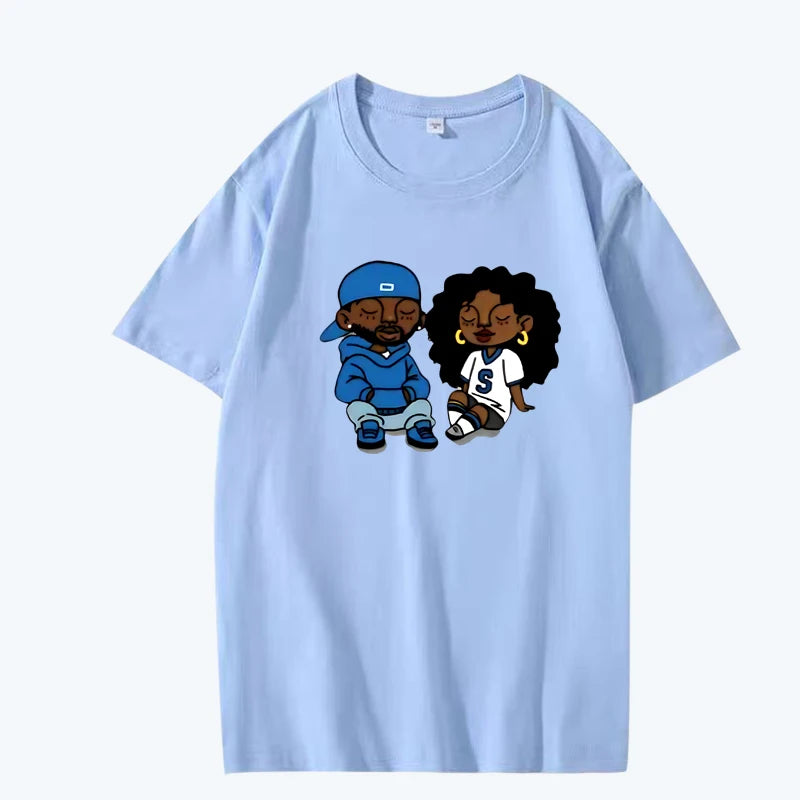 Rapper Kendrick Lamar and SZA II T Shirt men women Oversized 100% Cotton Hot sale short sleeve Summer top Unisex plus size tops