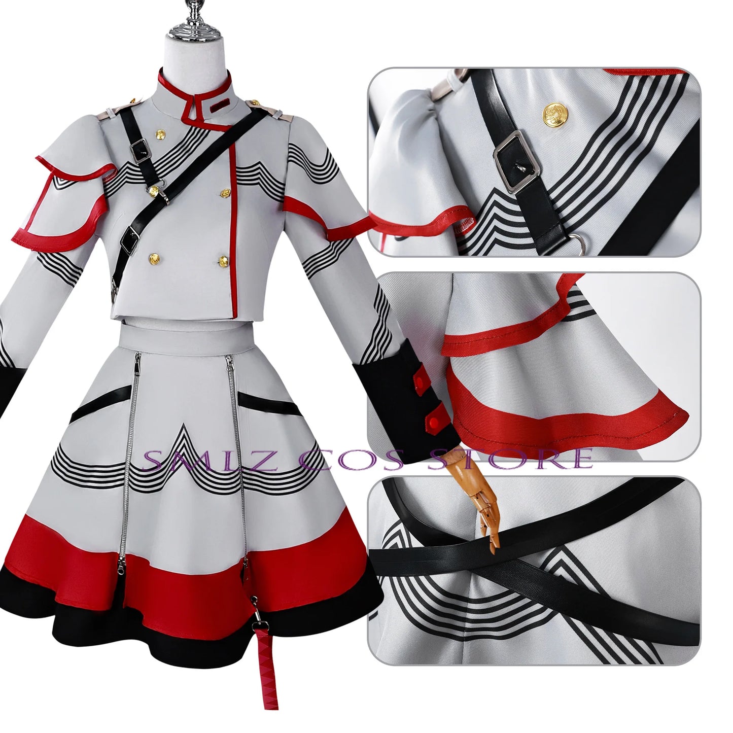 Wholesale Kasane Teto Cosplay Costume Anime Vtuber Cosplay Dress Halloween Party Women Performance Suit for Girl Kasane Teto with Wig option