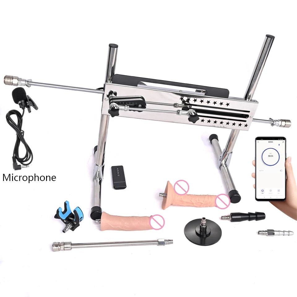 ROUGH BEAST Sex Machine for Women and Men 120W Power APP Control Masturbation Machine with Vac-U-Lock Dildos 2 People Sex Toys
