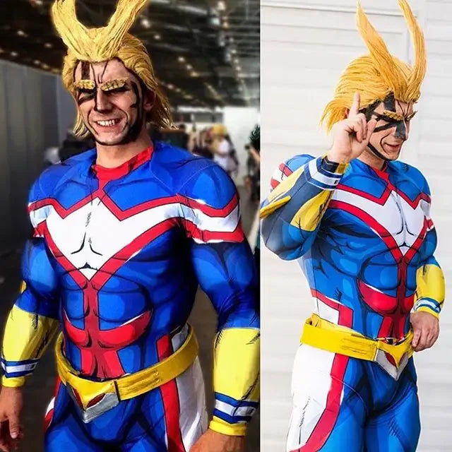Halloween My Hero Academia All Might Cosplay Costume BNHA Superhero Bodysuit Adults Zentai Second Skin Suit