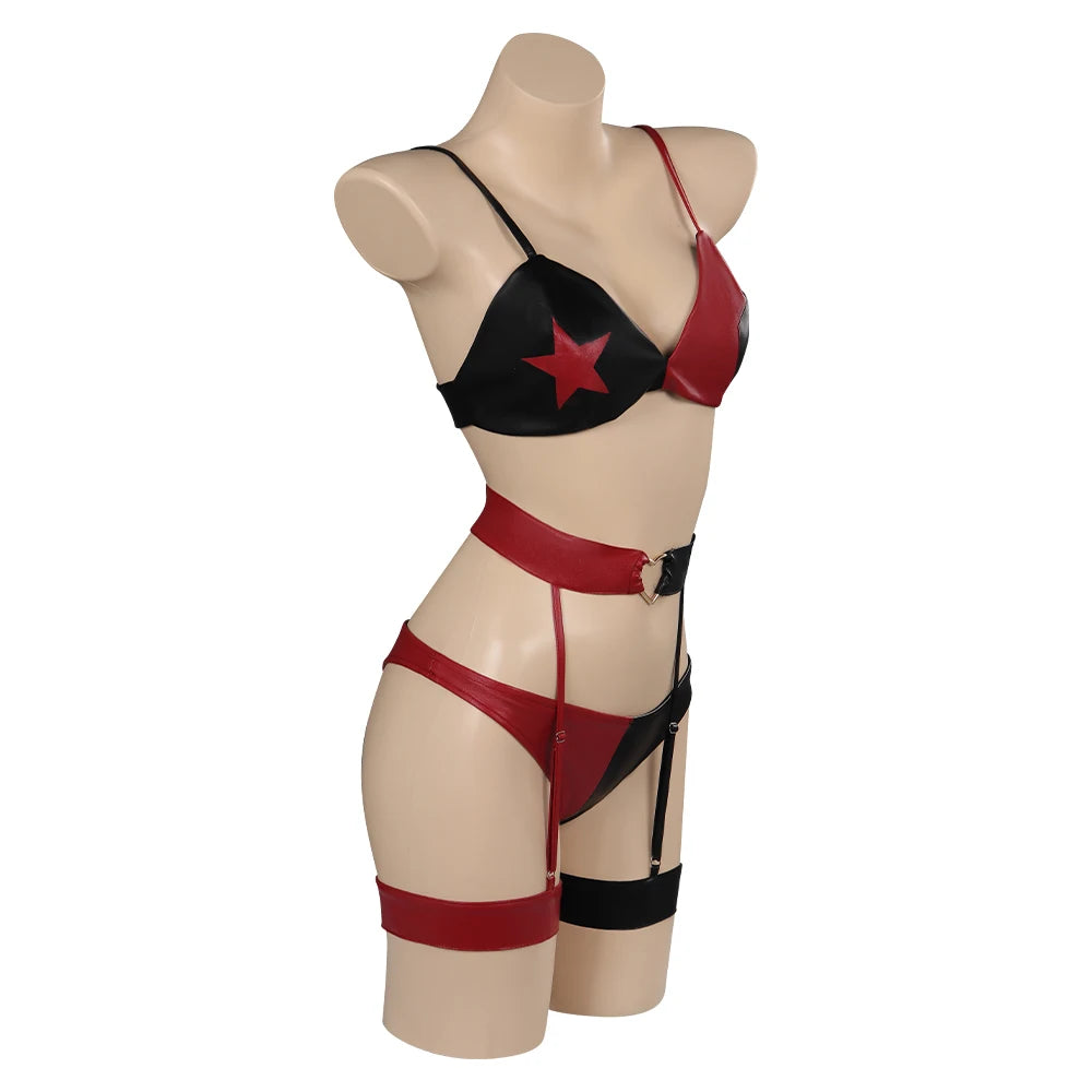 Quinn Quinzel Cosplay Costume Swimsuit Sexy lingerie For Women Girls Costume Outfits Swimsuit Two Piece Swimwear Outfits