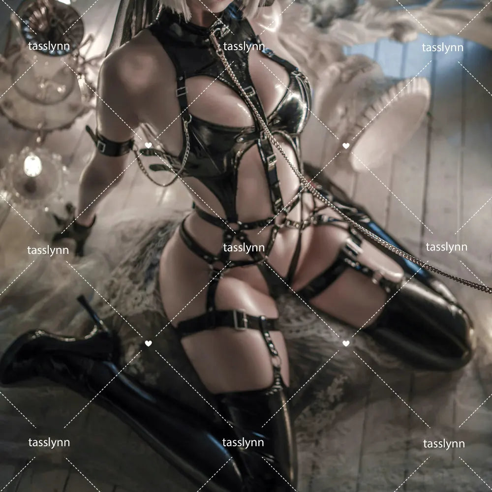 Sexy Dark Reign nun Cosplay Costume Leather Dress Leotard Elastic dark nun  Hot Anime Cosplay Full Set for Sexy Girls