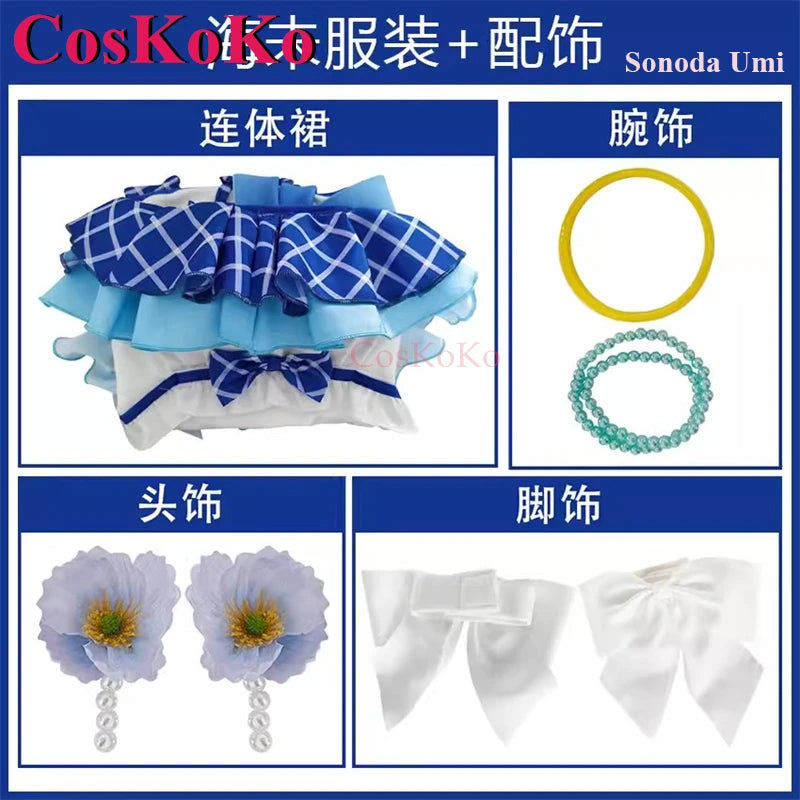 CosKoKo Aqours All Members Cosplay Anime LoveLive Costume Sweet Lovely Swimsuit Women Halloween Party Role Play Clothing S-XL