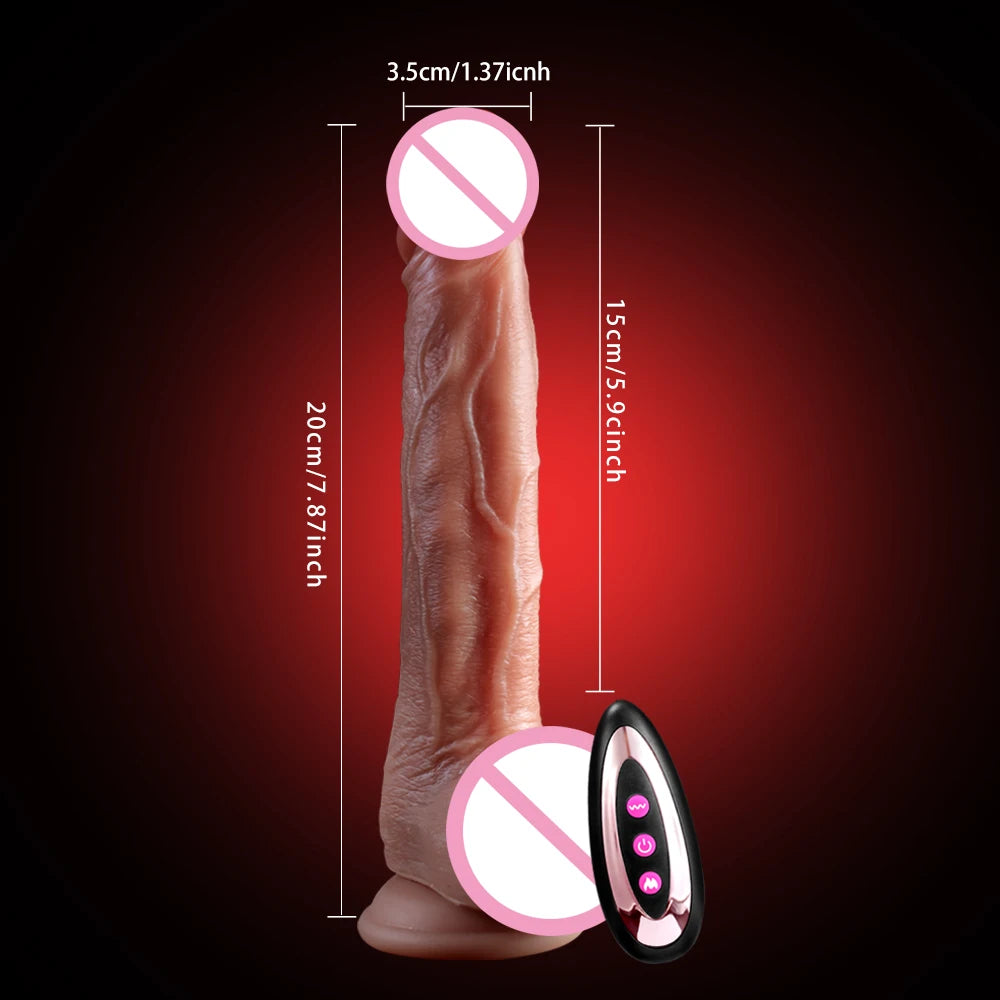 ASHBURN Realistic Dildo WARM Thrusting Vibrator W/Remote Control Sex toys