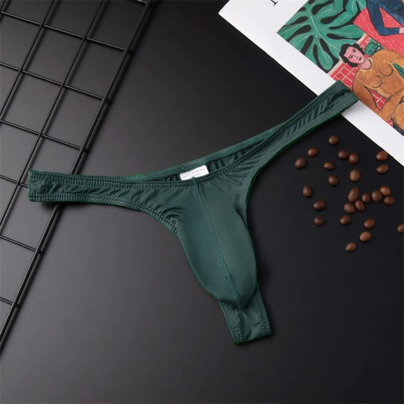 New Hot Mens G Strings Thongs Men Silky Penis Mix-Colors Bikini Pouch Panties Men Underwear Sexy Briefs T-back Ultra-thin Solid