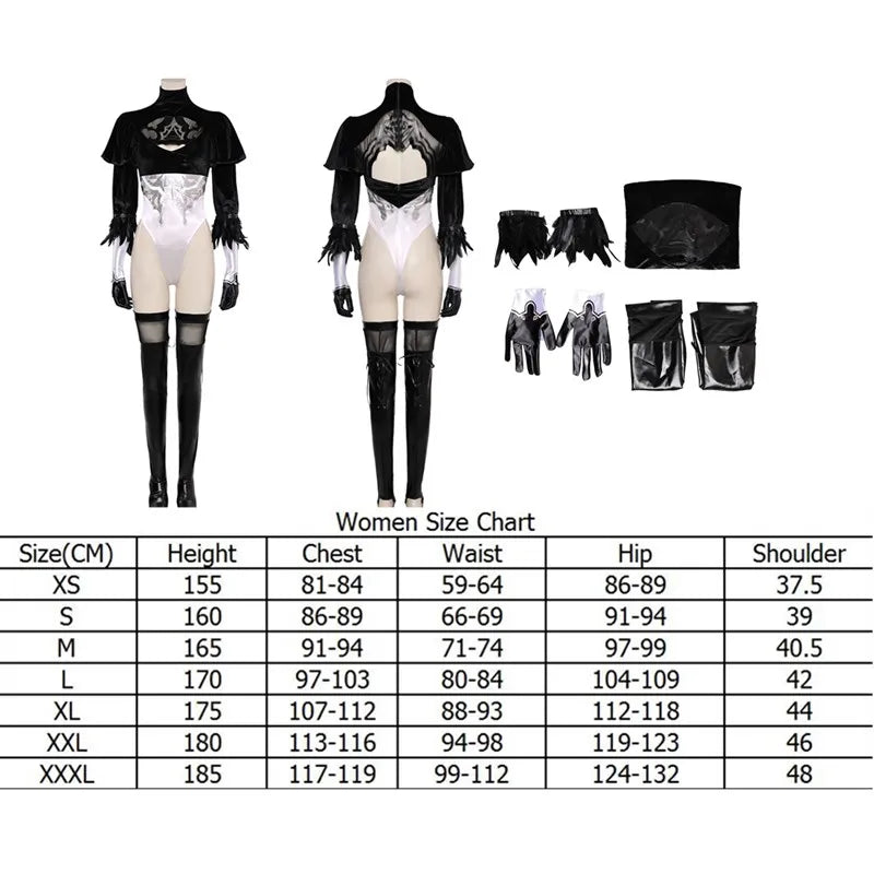 Game NieR Automata 2B Type B Cosplay Fantasia Costume Adult Women Fantasy Sexy Jumpsuit Outfits Halloween Carnival Disguise Suit