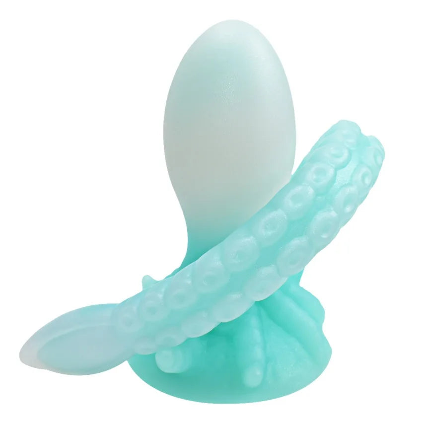 ASHBURN Luminous Anal Plug Dildo Stimulate Anus and Vagina Butt Plug Masturbator Soft Long Penis Anal Dilator Sex Toys for Women and Men