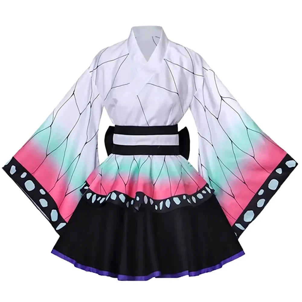 Demon Slayer Anime Inosuke Kamado Nezuko Cosplay Costume Kochou Shinobu Halloween Maid Dress Outfit For Women