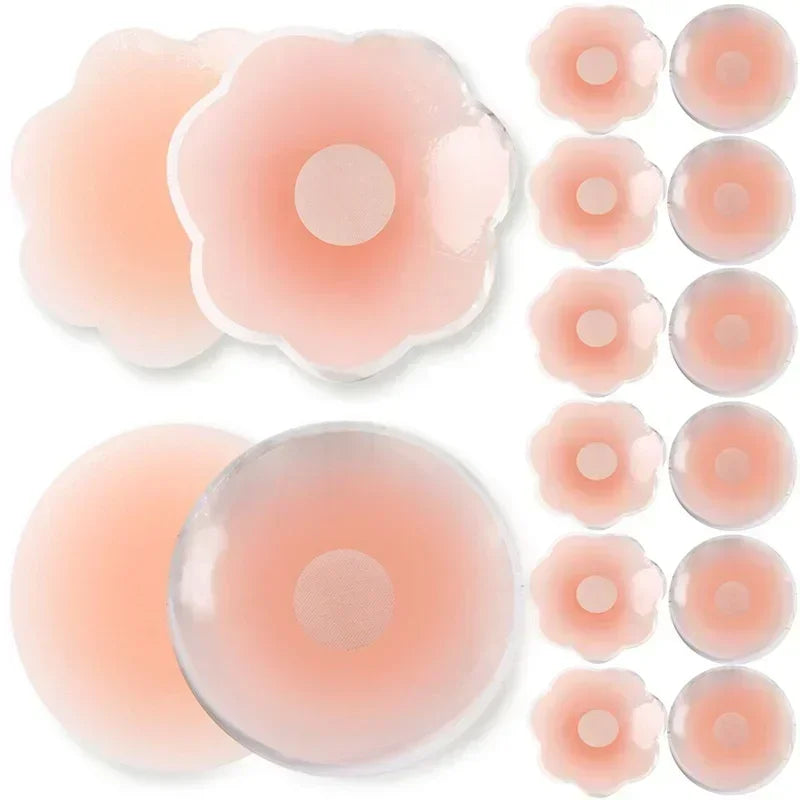 Invisible Silicone Nipple Covers Reusable Women Breast Petals Lift Bras Pasties Bra Padding Sticker Patch Adhesive Pads Intimate