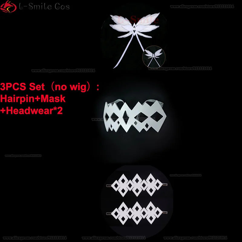 Game Fatui Cosplay Columbina Wig 105cm Long Gradient Heat Resistant Synthetic Hair Anime Party Wigs + Wig Cap