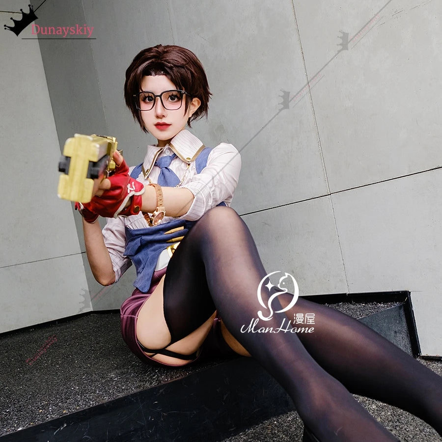 Chamber Cosplay Costume Game VALORANT Role-Play Suit (XS-L)Anime Fancy Party Vest Shirt Pants Halloween Uniforms Women's Dresses