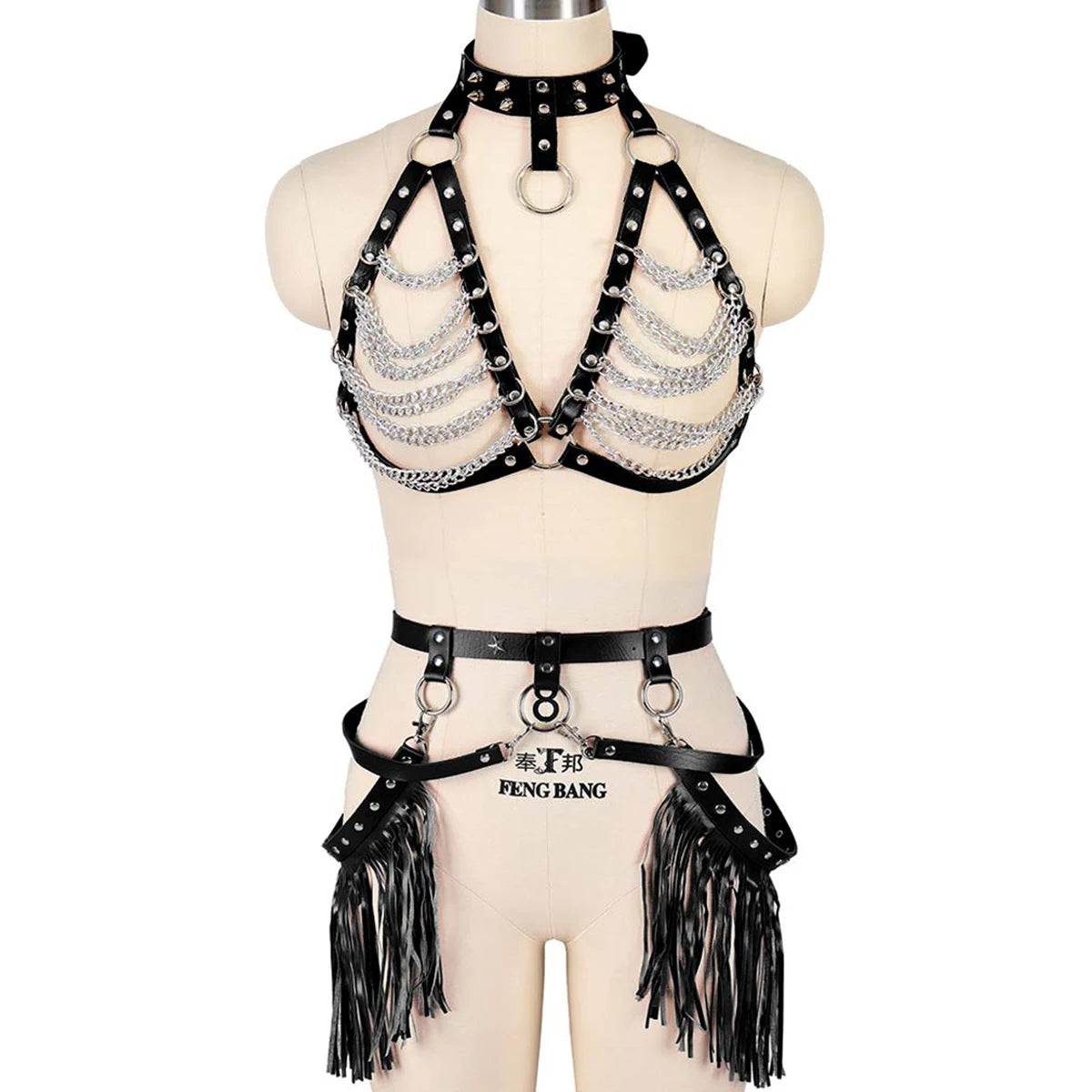Women Trend Punk Belts Set Decoration Belt Female Street Style Chest Chain Leather Harajuku Goth Waistband Clothing Accessories