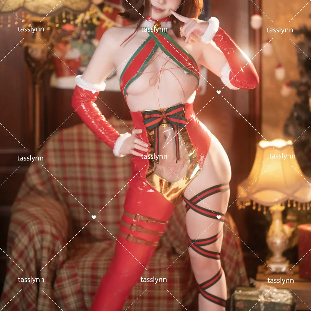Anime Christmas Cosplay CostumesSexy Bikini Lingerie Set Christmas Dress Fancy Costume Deer Leather Bodysuit