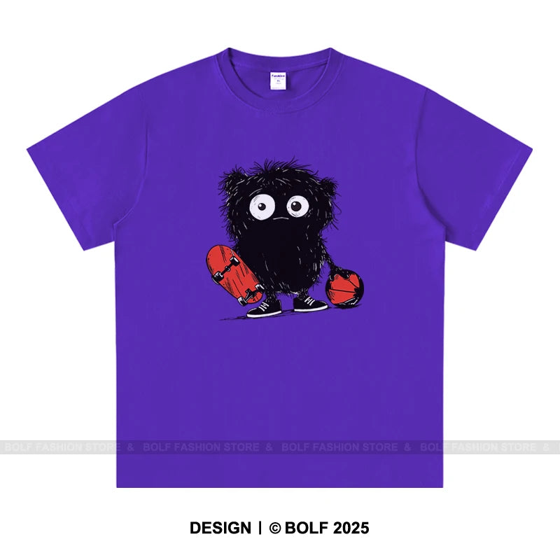 Anime Sketch Printed Men's T-Shirt 100% Cotton Oversized Kawaii Graphic Tees for Men Cute Japanese Streetwear