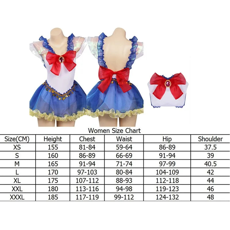 Sailor Anime Tsukino Cosplay Swimsuit Usagi Costume Adult Women Kawaii Jumpsuit Swimwear Outfits Halloween Carnival Party Suit