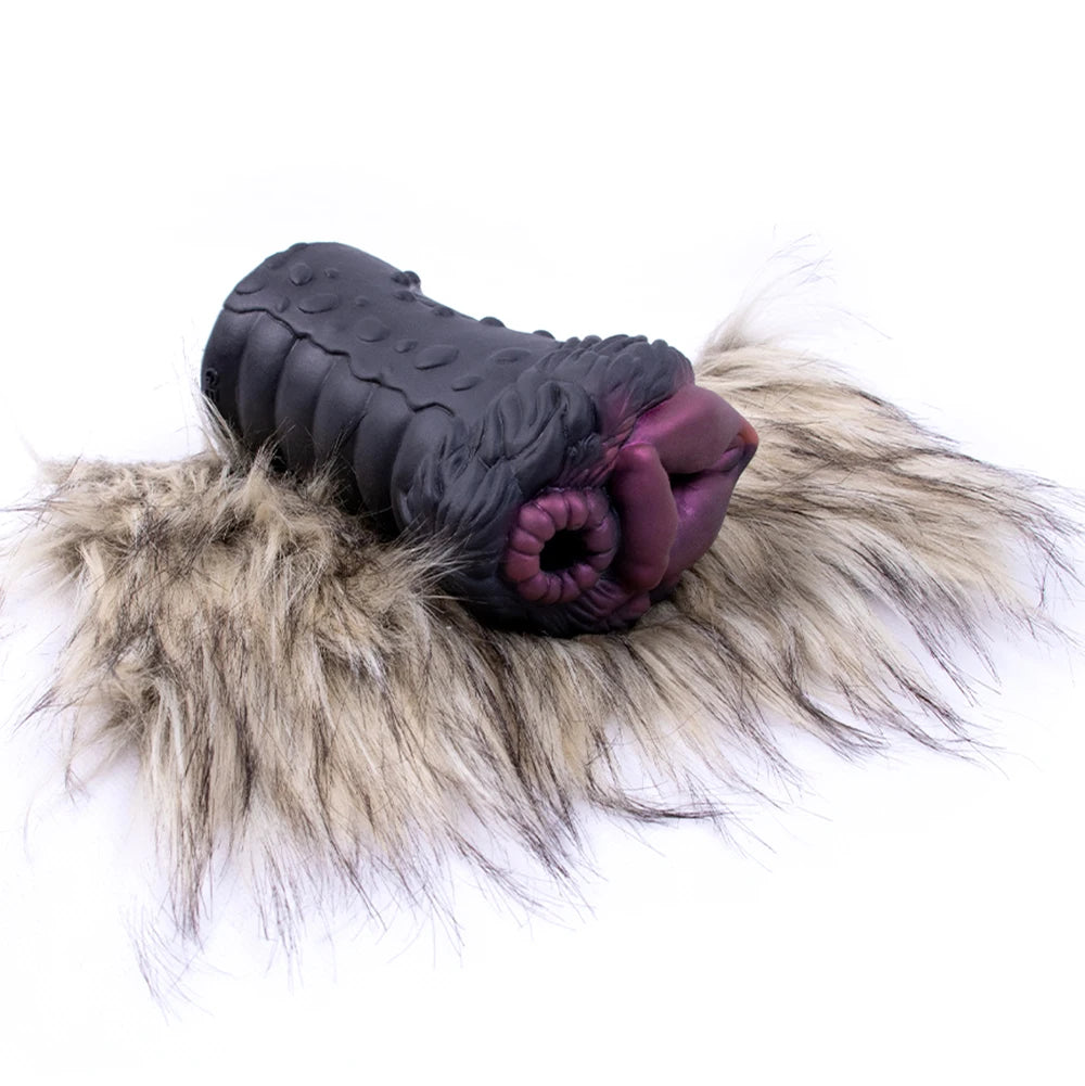 ASHBURN Fantasy FURRY  Male PUSSY POCKETS Masturbator With Furry beast Silicone Pocket Pussy Stroker  Double ChannelArtificial Vagina Sex Toys For Men