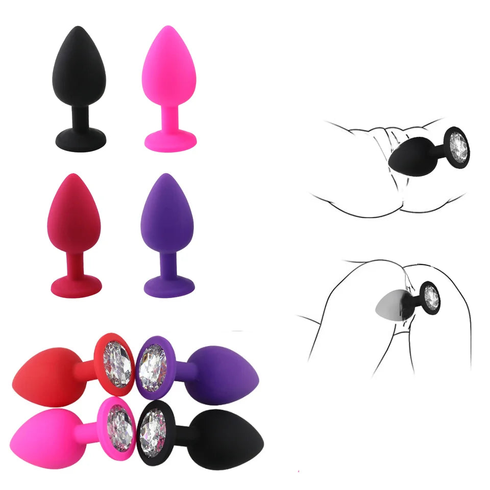 3 Size Silicone Butt Plug Anal Plug Prostate Massage Stimulator Anal Trainer for Adult Erotic Sex Toys for Women Men Gay Couples