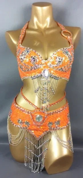 Beaded Sequins Wired bra+bottom