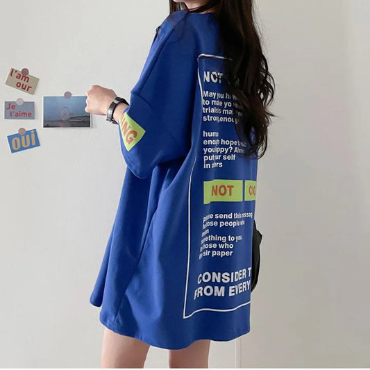 2024 Summer Ladies Sport Wear Korean Version New Cotton Short Sleeve Top Outdoor Casual Teenage Girls Popular O-neck T-shirt