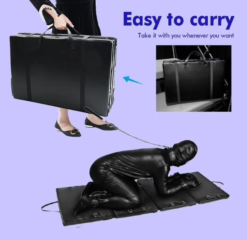 Sex Bondage Restraint BDSM Sex Furniture PU Leather Fetish Restraints System Portable Collapsible Sex Bed Sex Toys for woman