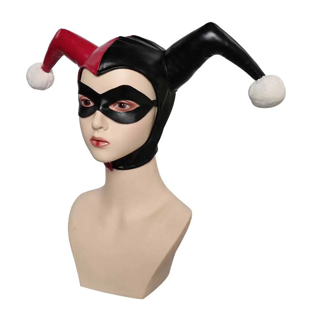 Quinzel Role Play Headgear Blindfold Movie Female Super Villain Cosplay Costume Accessories Women Fancy Dress Up Party Prop