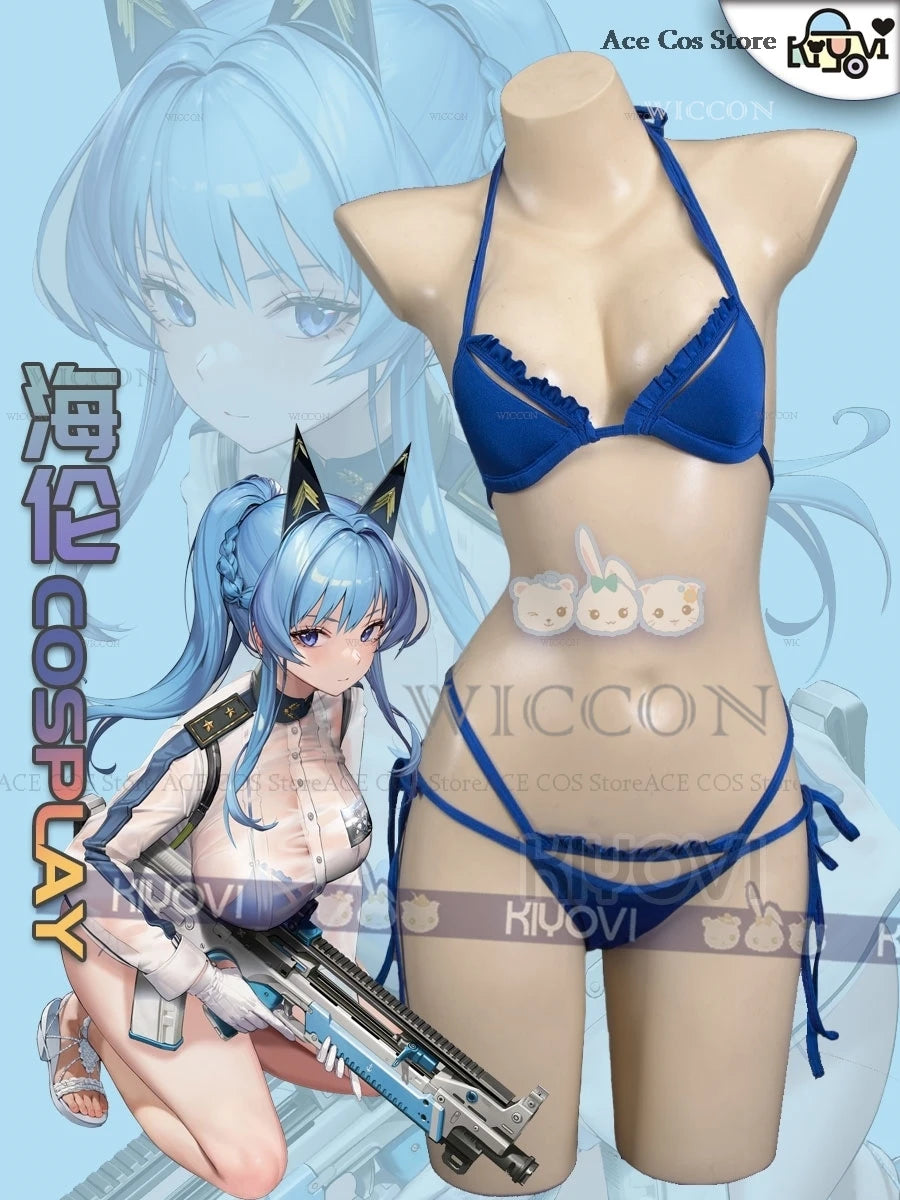 Helm Aquamarine Cosplay Costume NIKKE: The Goddess of Victory Helm Sexy Bikini Women Uniform Halloween RolePlay Party Outfit