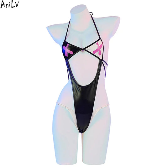 AniLV Women Movie Joker Bodysuit Unifrom Cosplay XX Leather Underwear Pajamas Outfits Costumes