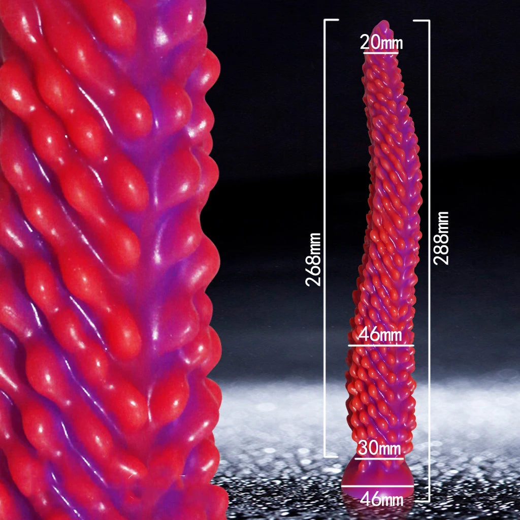 New Alien Tentacle Anal Plug Long Thick Dildo Spiral Silicone Large Butt Plug Suction Cup Anal Toy Adult Toy Men Women S- 8.39in M-11.34 in