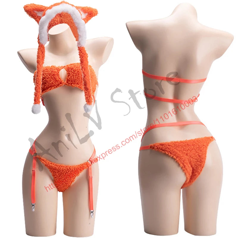 AniLV Animal Series Plush Warm Clothes Fox Tiger Wolf Chinese Panda Rabbit Cat Uniform Outfit Cosplay  Costume