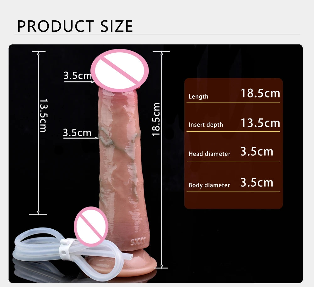 ASHBURN Skin Touch Lifelike Squirting Penis Silicone Ejaculation Realistic Dildo Sex Toys For Women Anal Plug Flirting Masturbate