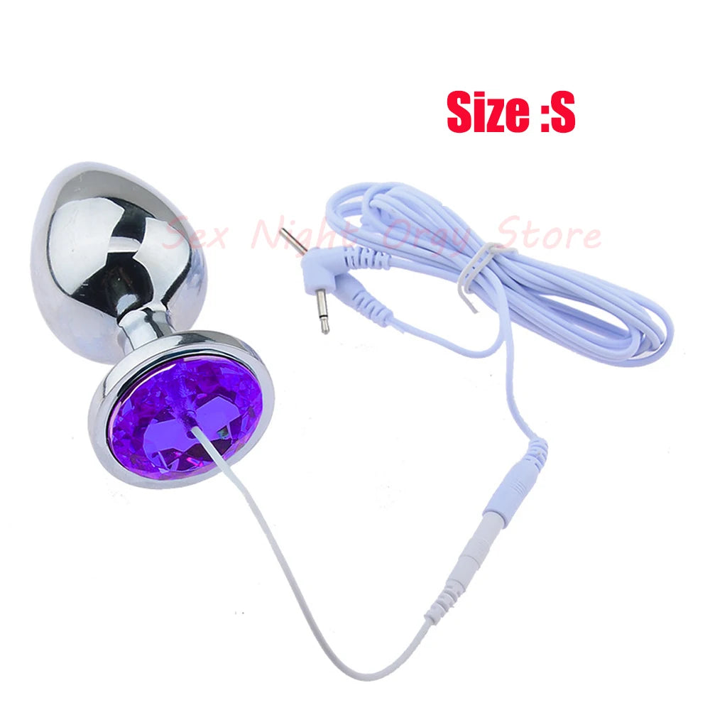 Electro Shock Anal Vaginal Plug Electric Crystal Dildo Butt Plug Bdsm Jump Egg Prostate Massage Vibrator Sexy Toy For Couple Sex