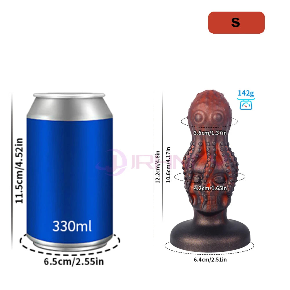 10cm Skull Anal Toys for Man 18+  Silicone Platinum Liquid SiliconeAnalyse Dildo Adult Sex Toy for Women Men Butplug