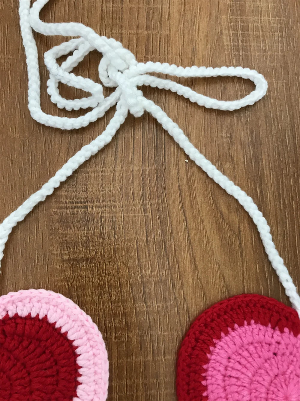 Handmade Red and Pink Love Sweetheart Crochet Bikini Set 2 pcs Brazil Bathing Suit Sexy Beachwear Resort Wear Swim Suits Custom
