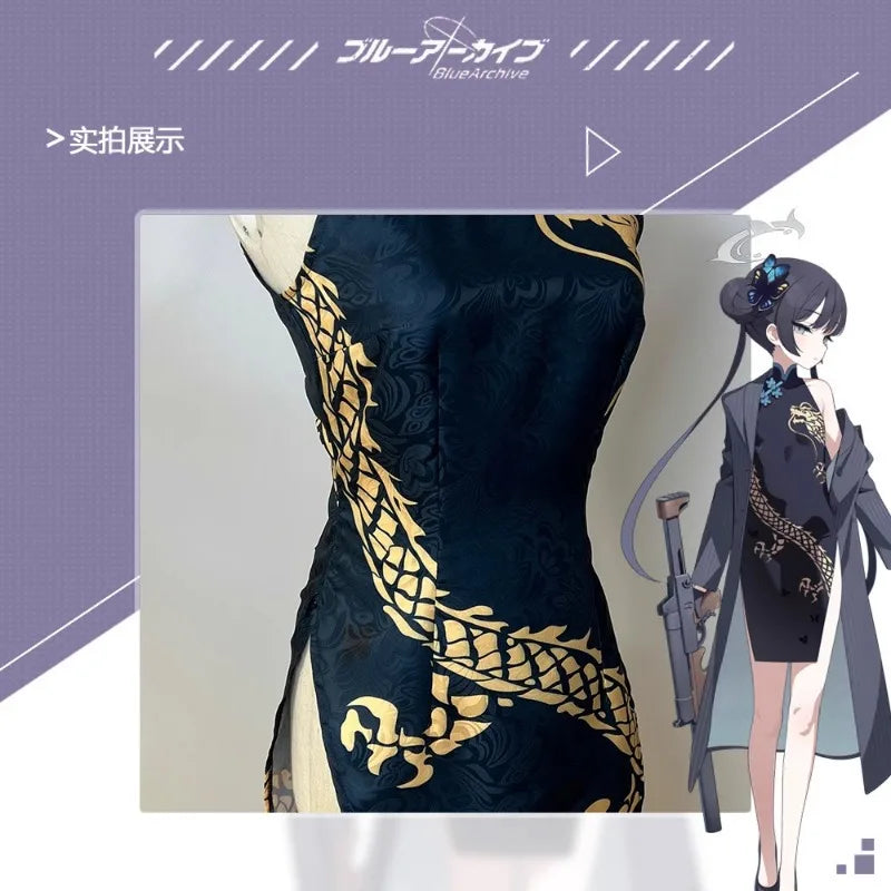 Blue Archive Game Cosplay Kisaki Costume Chinese-style Cheongsam Sexy Qipao Full Set Wig Role Play Outfit Halloween Party Women
