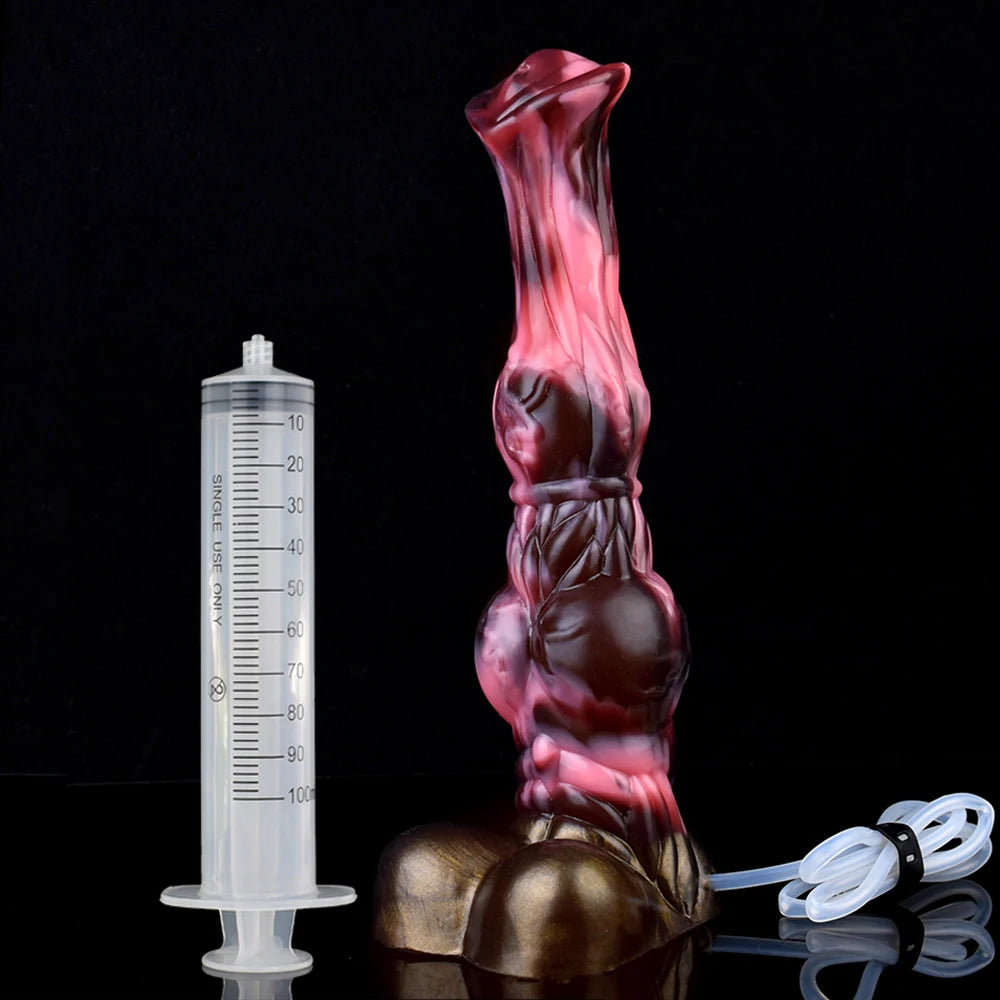 ASHBURN Huge Knot Squirting STALLION Dildo Silicone Water Spray