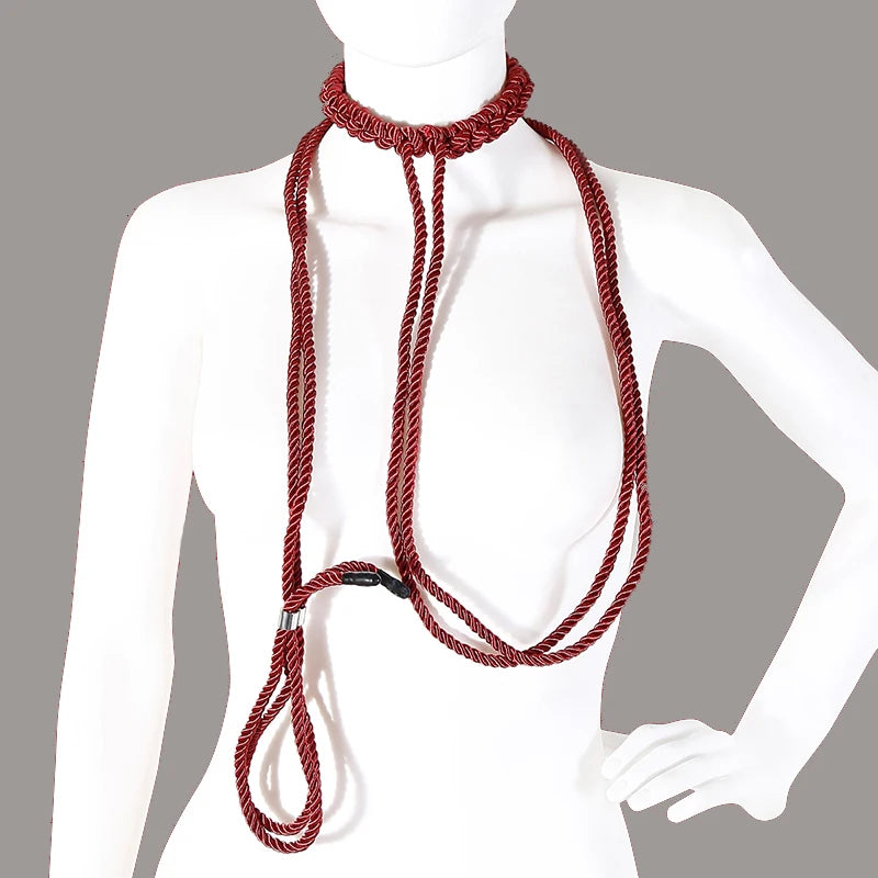 Sex Bdsm Collar Traction Rope Adjustable Cotton Rope Slave Collars Bdsm Bondage Collar Sex Toys For Woman Restraints SM Product