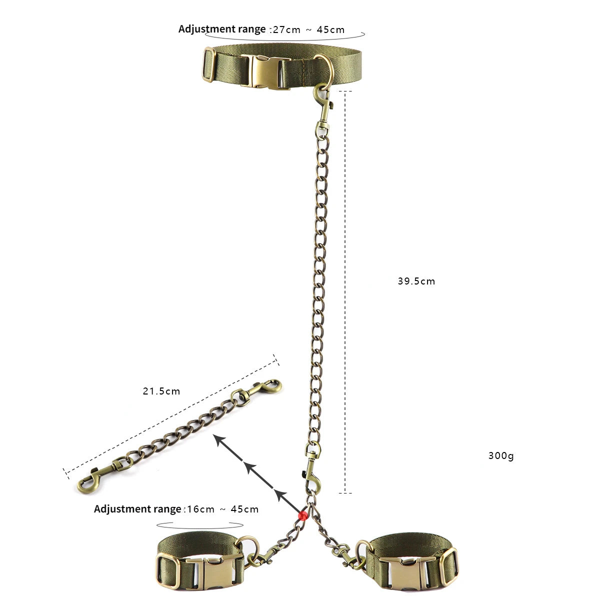 New Neck to Wrist Restraints Kit Sexy Women BDSM Fetish Back Handcuffs Collar Adjustable Bondage Set Couple SM Sex Games Tool