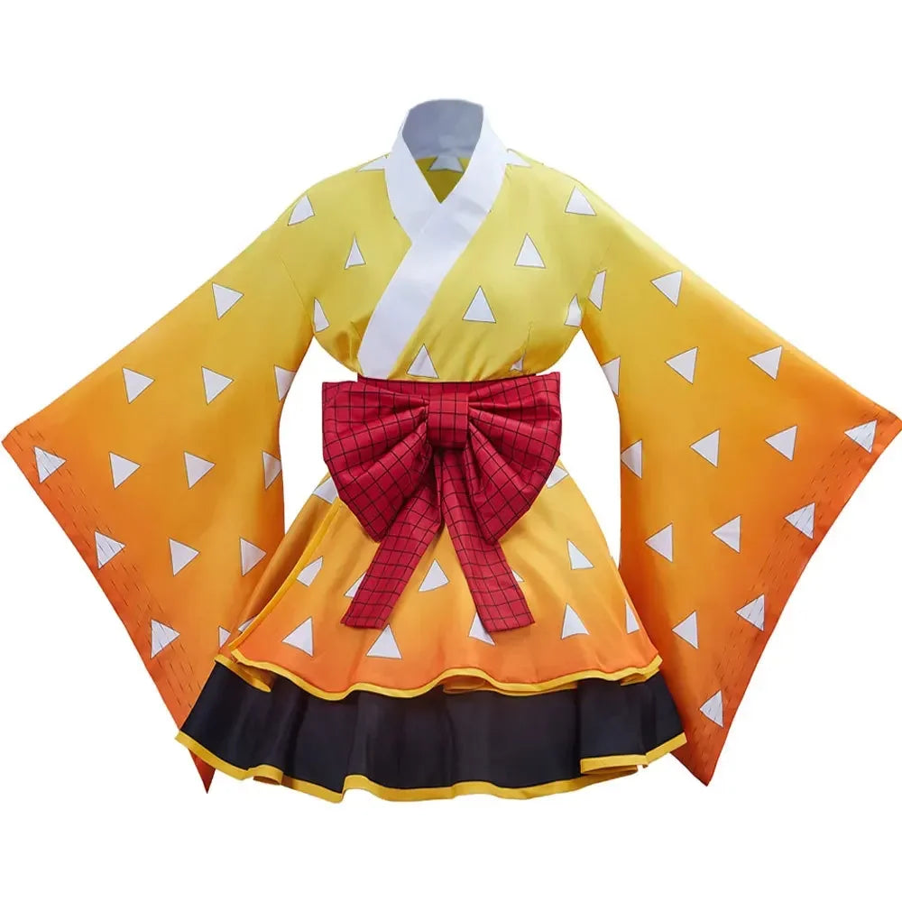 Demon Slayer Anime Inosuke Kamado Nezuko Cosplay Costume Kochou Shinobu Halloween Maid Dress Outfit For Women