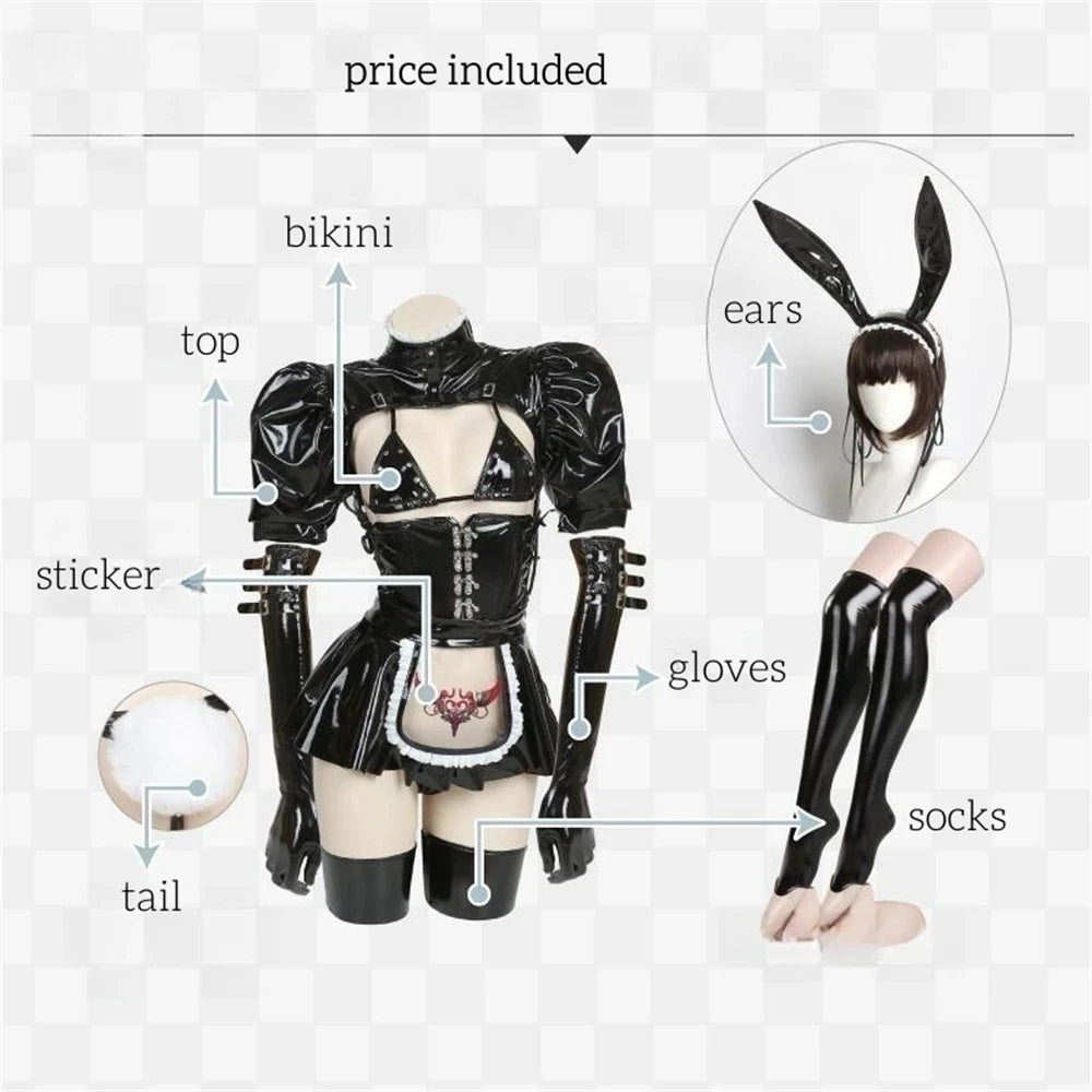 Dark Dynasty Original Design Cos Dark Maid Bunny Girl Cosplay Costume Woman Christmas Jumpsuits Lingeries Uniforms Sexy Cosplay