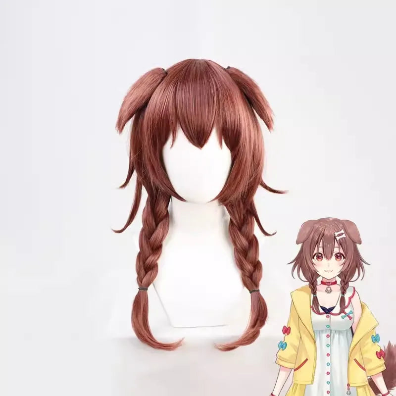 VTuber Inugami Korone Cosplay Costume Tail Wig Women Cute Dress Skirt Coat Uniform Accessories Halloween Carnival Party Outfits