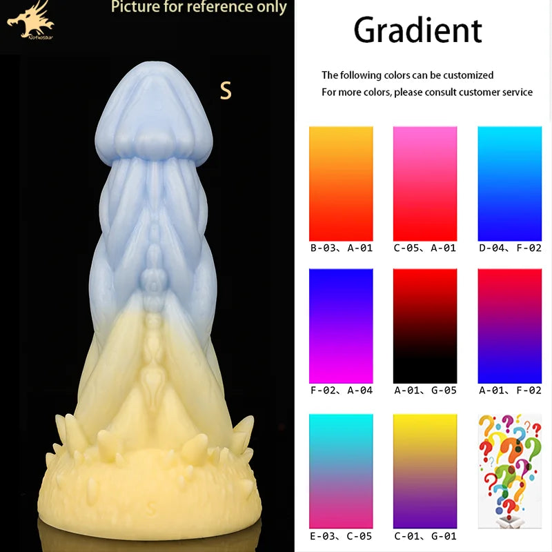 MOOM Liquid Silicone Anal Dildo Weird ALIEN Shape Huge MINI -XL