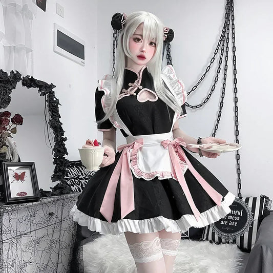 2025 Lolita Cosplay Costume Women Sweetheart Cheongsam Dress Halloween Party Waitress Role Play Animation Show New