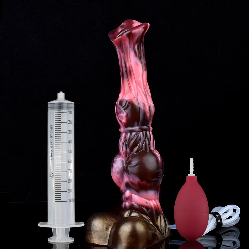 ASHBURN Huge Knot Squirting STALLION Dildo Silicone Water Spray