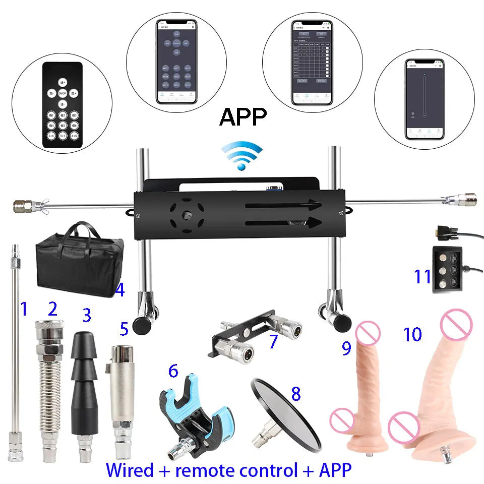 NEW Wireless APP Sex Machine with Amazing Features,Powerful,All Angle Adjustable,No Moveback Machine,200W motor, stroke 15cm