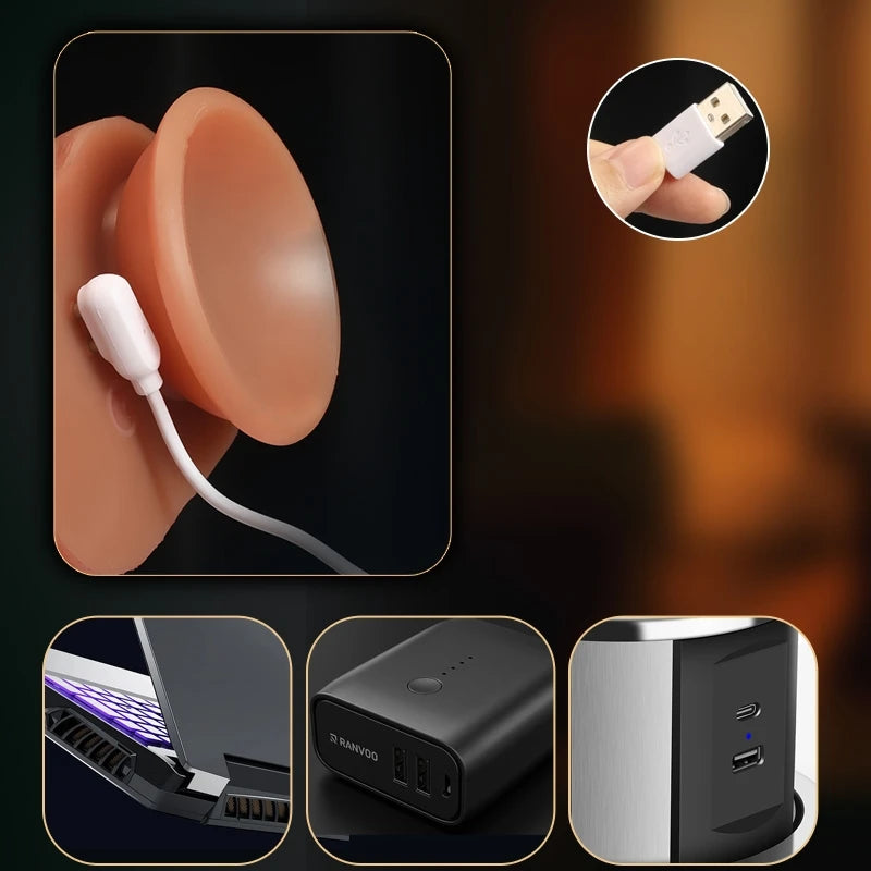 ASHBURN Realistic Dildo WARM Thrusting Vibrator W/Remote Control Sex toys