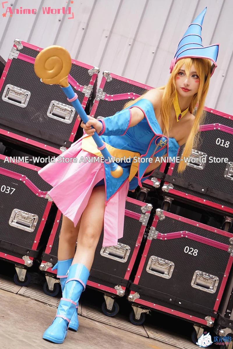 Anime Women's Dark Magician Girl Cosplay Costume with Hat for Woman Halloween Wig Cosplay Costume Outfityxw