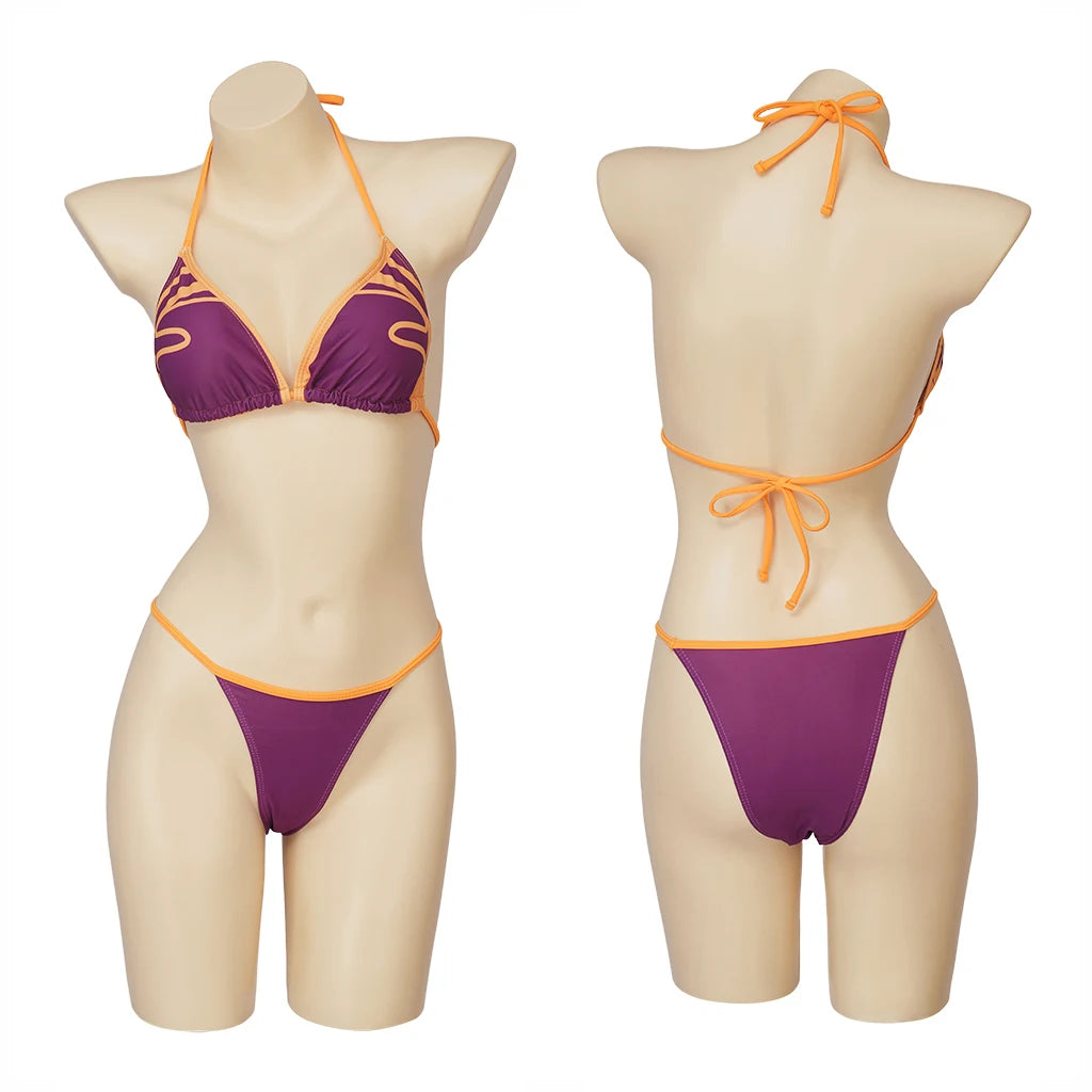 Game Twilight Princess Cosplay Costume Adult Women Swimsuit Bikini Party Set with Wrap Skirt Breath of the Wild Cosplay Swimwear