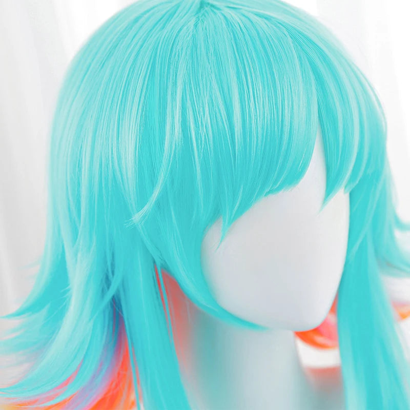 ROLECOS LOL KDA Super Fan Neeko Cosplay Wig 35-40cm Mixed Color Women Cosplay Wigs Heat Resistant Synthetic Hair